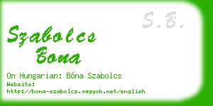 szabolcs bona business card